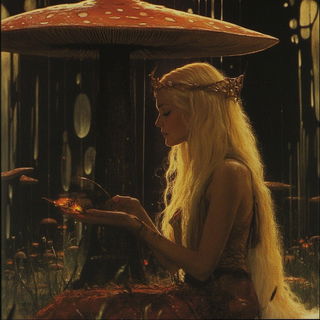 Lavender Fault Optics style, Midjourney V6.1: retro fairy-tale illustration