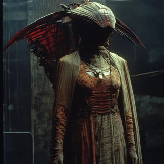 Lavender Fault Optics style, Midjourney V6.1: haute-couture fashion outfit