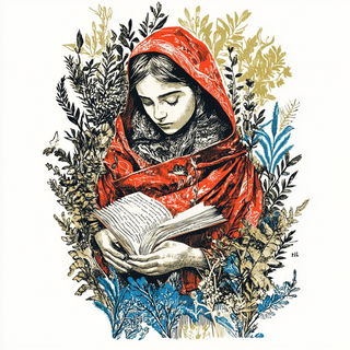 Majlis Neon style, Midjourney V6.1: retro fairy-tale illustration
