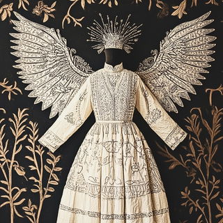 Cloudscarab style, Midjourney V6.1: haute-couture fashion outfit