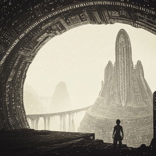 Cloudscarab style, Midjourney V6.1: cinematic shot from sci-fi movie