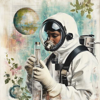 Skyrail Chromyth style, Midjourney V6.1: editorial illustration for popular scientific magazine cover
