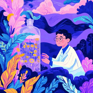 Ruincut style, Midjourney V6.1: editorial illustration for popular scientific magazine cover