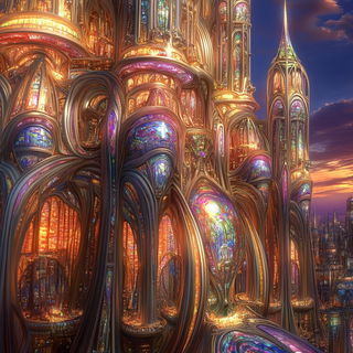 Floodlight Stagecraft style, Midjourney V6.1: megacity with futuristic bioarchitecture