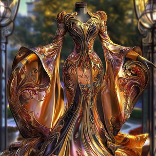 Floodlight Stagecraft style, Midjourney V6.1: haute-couture fashion outfit
