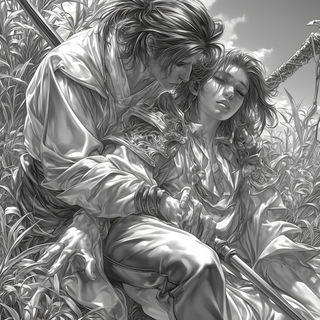 Floodlight Stagecraft style, Midjourney V6.1: black-and-white manga comic strip