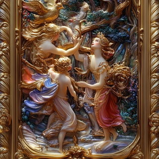 Floodlight Stagecraft style, Midjourney V6.1: classical 18th-century oil painting
