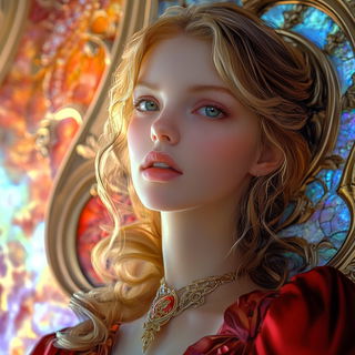 Floodlight Stagecraft style, Midjourney V6.1: photographic portrait of female protagonist