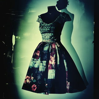 Signcloudery style, Midjourney V6.1: haute-couture fashion outfit