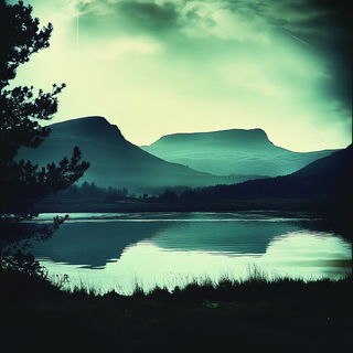 Signcloudery style, Midjourney V6.1: realistic landscape photograph of quiet dawn