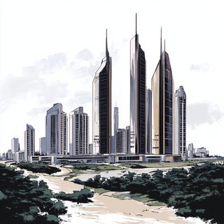 Cloudoclastics style, Midjourney V6.1: megacity with futuristic bioarchitecture