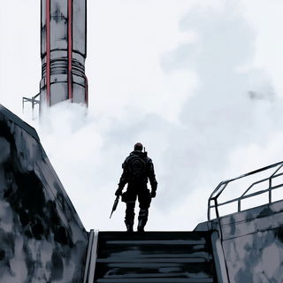 Cloudoclastics style, Midjourney V6.1: cinematic shot from sci-fi movie