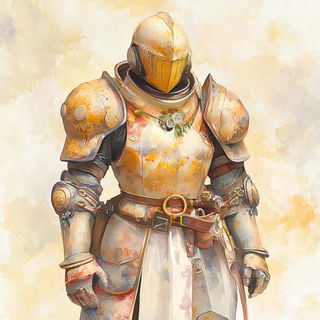 Celhachure style, Midjourney V6.1: concept art character design of retropunk steam knight
