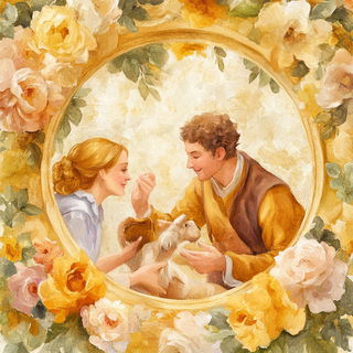 Celhachure style, Midjourney V6.1: classical 18th-century oil painting