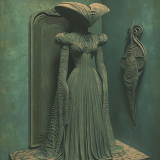 Bichromic Stagecraft style, Midjourney V6.1: haute-couture fashion outfit