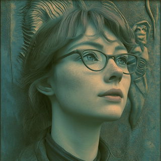 Bichromic Stagecraft style, Midjourney V6.1: photographic portrait of female protagonist