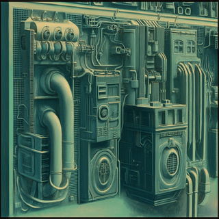 Bichromic Stagecraft style, Midjourney V6.1: technical infrastructure blueprint schematics