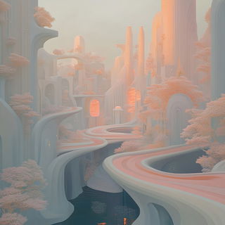 Leaded Florist Gothic style, Midjourney V6.1: megacity with futuristic bioarchitecture