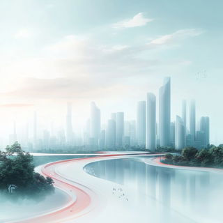 Fluorocurve style, Midjourney V6.1: megacity with futuristic bioarchitecture