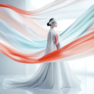 Fluorocurve style, Midjourney V6.1: haute-couture fashion outfit