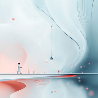Fluorocurve style, Midjourney V6.1: editorial illustration for popular scientific magazine cover