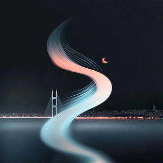 Fluorocurve style, Midjourney V6.1: bold minimalist logo design for Istanbul city municipal services