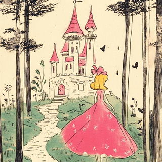 Chromodermis style, Midjourney V6.1: retro fairy-tale illustration