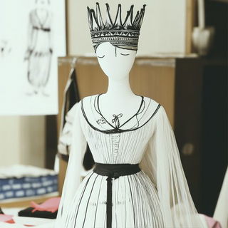 Chromodermis style, Midjourney V6.1: haute-couture fashion outfit