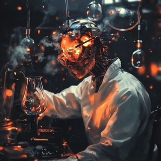 Skullflare style, Midjourney V6.1: editorial illustration for popular scientific magazine cover