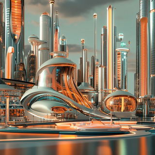 Orion Ink League style, Midjourney V6.1: megacity with futuristic bioarchitecture