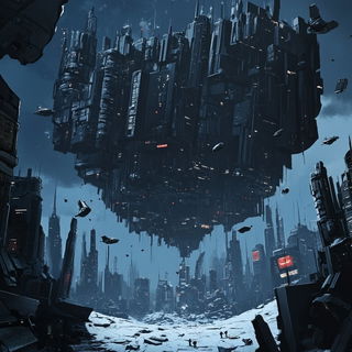 Gyrfalcon Canting style, Midjourney V6.1: megacity with futuristic bioarchitecture