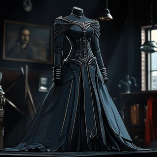 Gyrfalcon Canting style, Midjourney V6.1: haute-couture fashion outfit