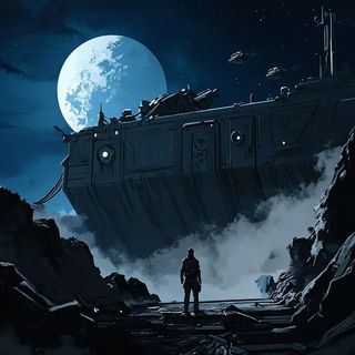 Gyrfalcon Canting style, Midjourney V6.1: cinematic shot from sci-fi movie