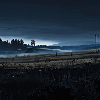 Gyrfalcon Canting style, Midjourney V6.1: realistic landscape photograph of quiet dawn
