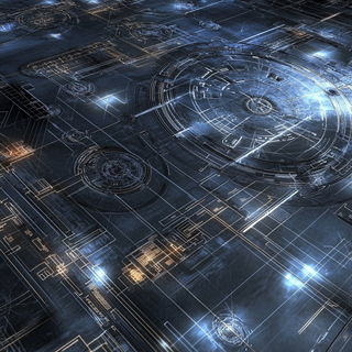 Ornacascade style, Midjourney V6.1: technical infrastructure blueprint schematics