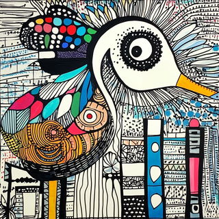 Fluorink style, Midjourney V6.1: traditional folk art