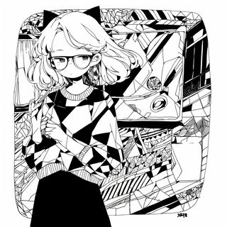 Fluorink style, Midjourney V6.1: black-and-white manga comic strip
