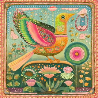 Millefleur Cutshape style, Midjourney V6.1: traditional folk art