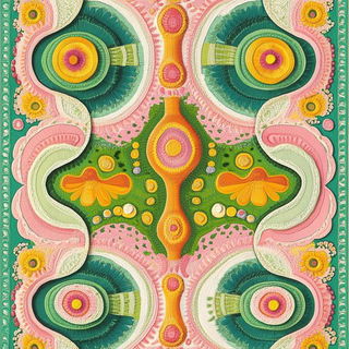 Millefleur Cutshape style, Midjourney V6.1: creative pattern composition