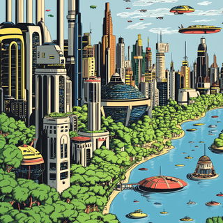 Ocularis Tagwatch style, Midjourney V6.1: megacity with futuristic bioarchitecture