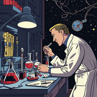 Ocularis Tagwatch style, Midjourney V6.1: editorial illustration for popular scientific magazine cover