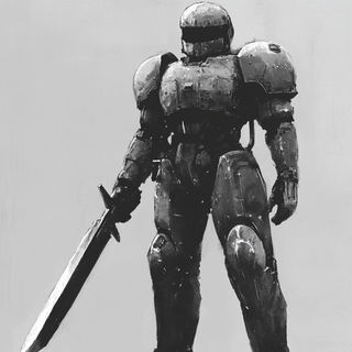Azurange style, Midjourney V6.1: concept art character design of retropunk steam knight