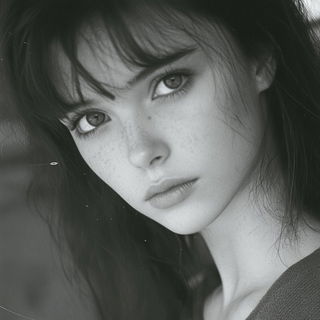 Azurange style, Midjourney V6.1: photographic portrait of female protagonist