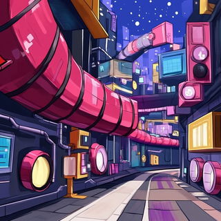 Diorama Botanomech style, Midjourney V6.1: technical infrastructure blueprint schematics