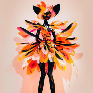 Butterfly Cloisonne March style, Midjourney V6.1: haute-couture fashion outfit
