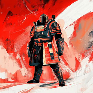 Corridorwarp style, Midjourney V6.1: concept art character design of retropunk steam knight