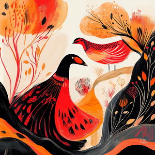 Corridorwarp style, Midjourney V6.1: traditional folk art