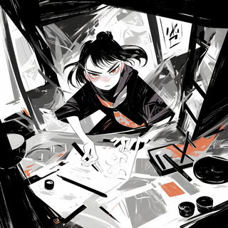 Corridorwarp style, Midjourney V6.1: black-and-white manga comic strip
