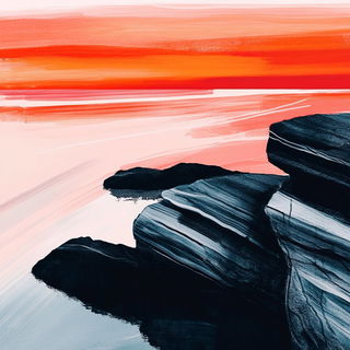 Corridorwarp style, Midjourney V6.1: realistic landscape photograph of quiet dawn