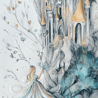 Mosaicophore style, Midjourney V6.1: retro fairy-tale illustration